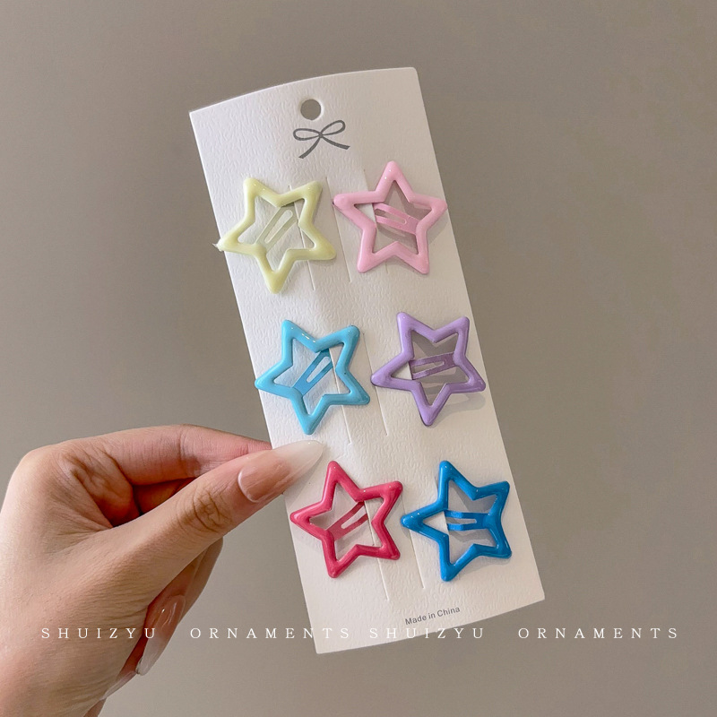 Linda estrella y2g horquilla hembra clip lateral flequillo BB clip horquilla para niños dopamina clip de color tocado