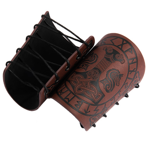 Cross-border hot sale Nordic Viking style Thor's hammer embossed wristband medieval Renaissance COS accessories