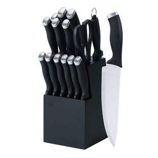 2025 New Hot Product Solid Wood Knife Holder 16-Piece Knife Set Household Full Set of Kitchen Vegetable and Fruit Knife Wholesale