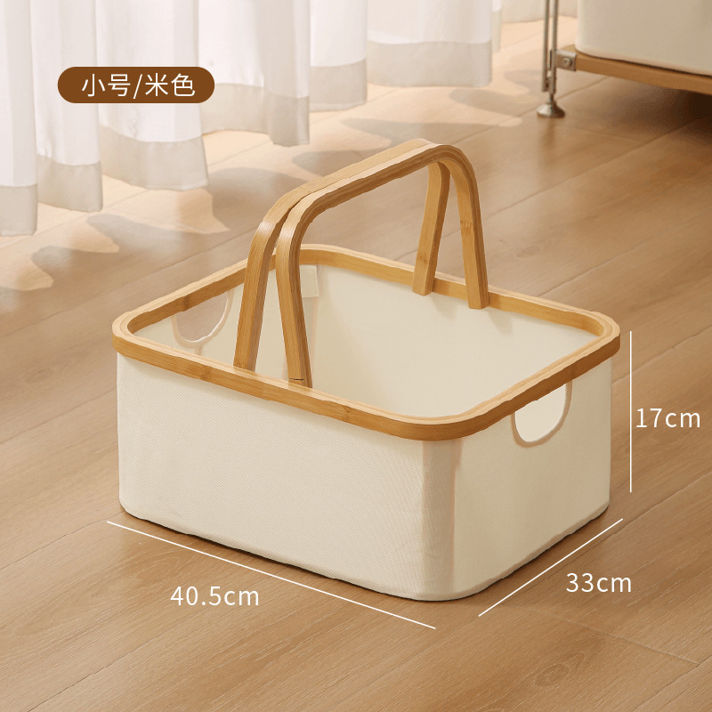 Cesto para Ropa Sucia de Tela Oxford para Baño, Plegable, Impermeable, 60L, Borde de Bambú, Gran Capacidad, Modelo Más Vendido Transfronterizo