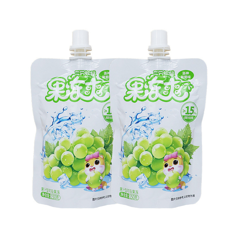三只松鼠果冻爽150g葡萄味吸吸果冻夏天孩子解馋小吃零食