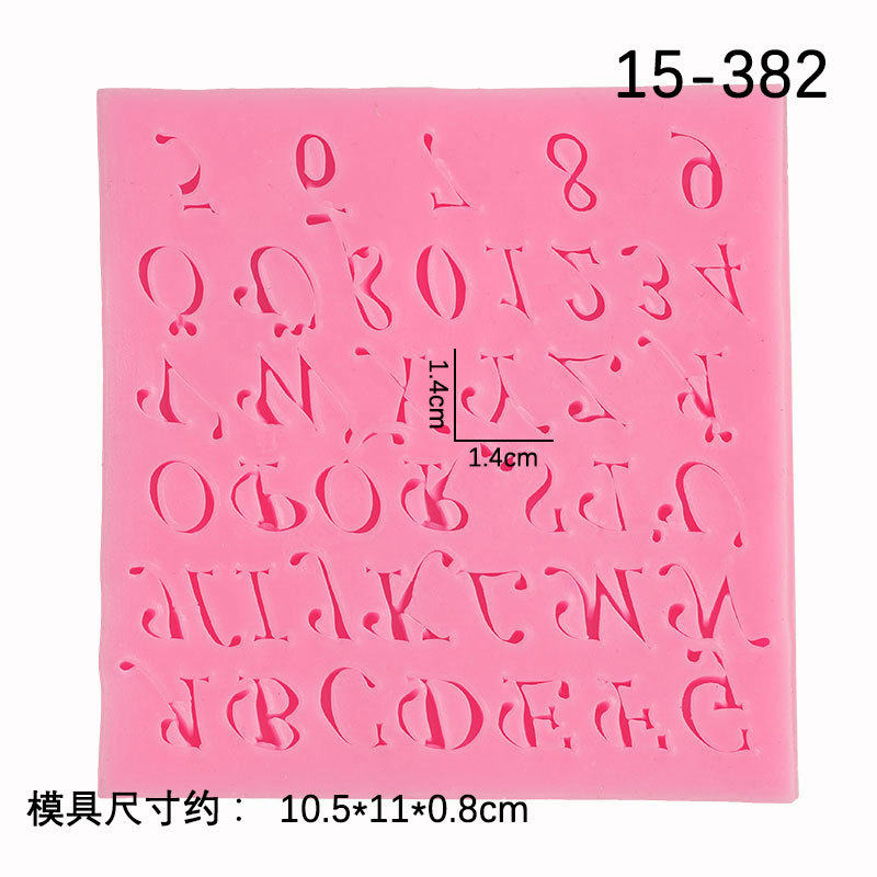 Mayúscula Número del alfabeto árabe hornear pastel de silicona líquida molde arcilla decoración de la torta accesorios herramientas