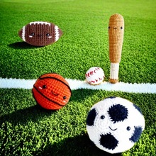 定 制 亚马逊TEMU新款英文DIY运动系列球球类手工 钩针材料包