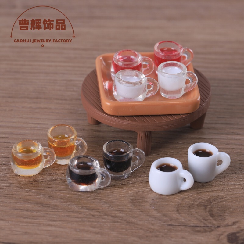 Simulation coffee cup milk cup miniature food play refrigerator stickers ornaments resin accessories diy key chain pendant Simulation coffee cup milk cup miniature food play refrigerator stickers ornaments resin accessories diy key chain pendant