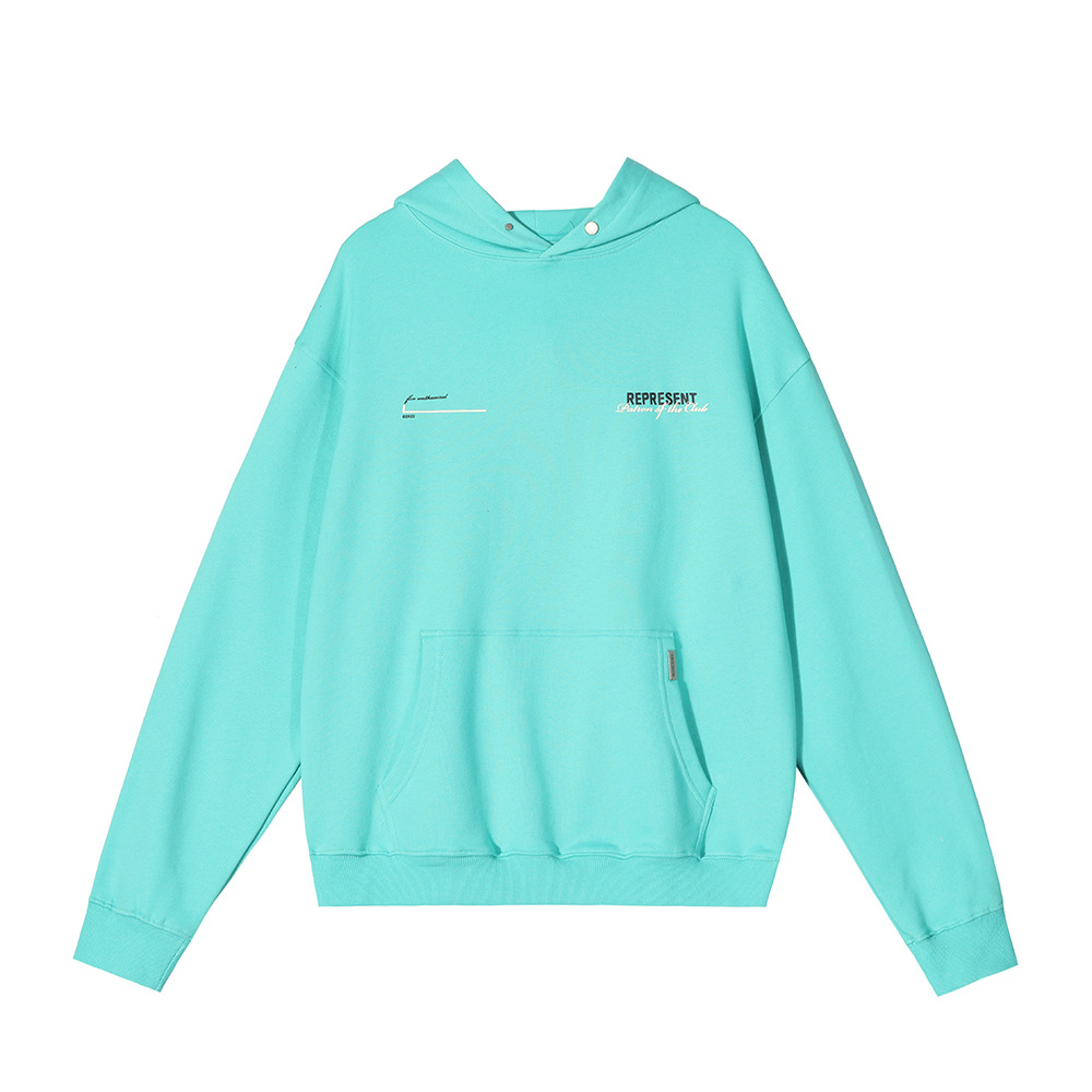 Marea de la calle REPRESENT American Otoño e Invierno eslogan Logotipo de impresión suéter con capucha casual de los hombres Sudadera con capucha de pareja de las mujeres