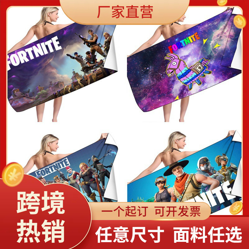 Manufacturer Wholesale Virtual World Minecraft Fortnite Kidsren's Beach Towel Bath Towel Kidsren's Towel