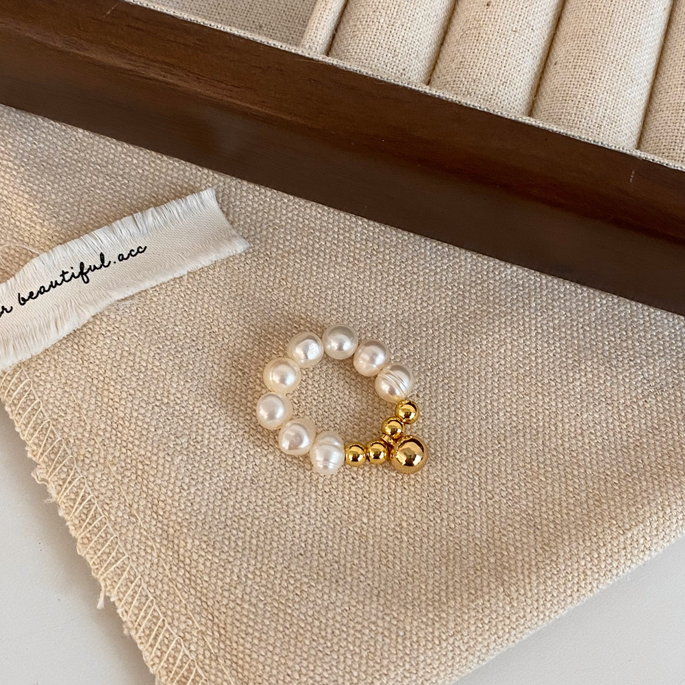 Round Pattern Women's Gender Classic Style Round Freshwater Pearl Copper Plating Gold Plated Rings Bracelets Necklace