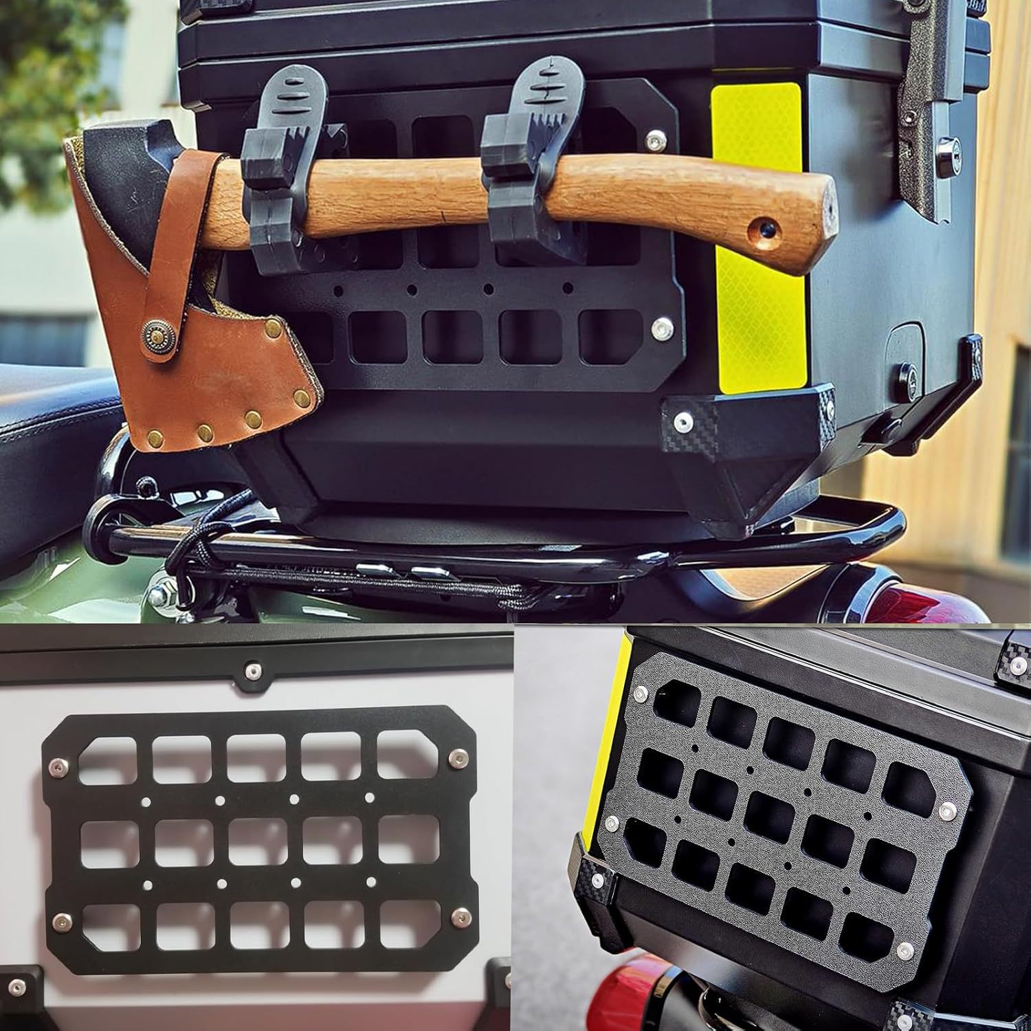 New motorcycle tail box tactical hanging board, scooter rear tail box hanging board, electric vehicle rear storage hanging board wholesale