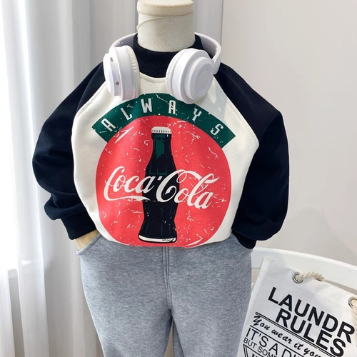 Children's clothing, boys' autumn medium-sized Korean-style stylish printed loose cool trendy outerwear top