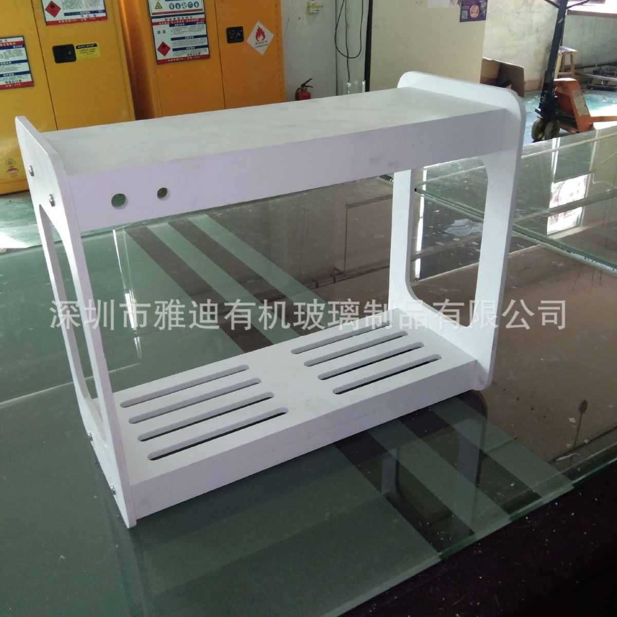 深圳雅迪有机玻璃制品，PVC带灯植物架，办公室养花植物架