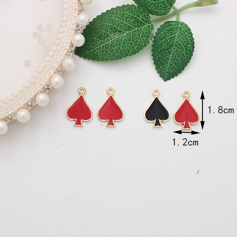 DIY Jewelry Accessories, Bracelets Classification 10 PCS/Package 12*16mm Alloy Poker Heart Shape Pendant DIY Jewelry Accessories Bracelets
