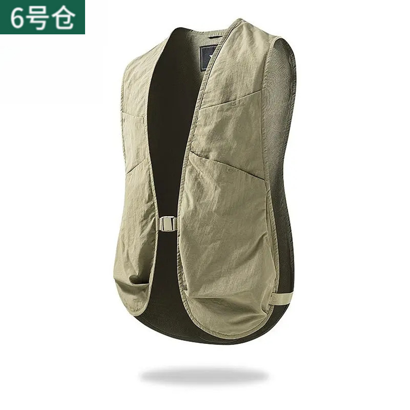 Summer Men's Multi-Pocket Vest Casual Sports Short Vest Fishing Photography Mesh Vest Trendy Summer Men's Multi-Pocket Vest Casual Sports Short Vest Fishing Photography Mesh Vest Trendy