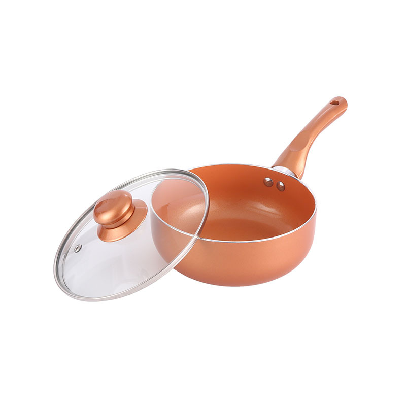 Suministro directo de fábrica de utensilios de cocina de fondo plano wok sartén antiadherente de 6 piezas de regalo de utensilios de cocina olla de aluminio traje de personalización