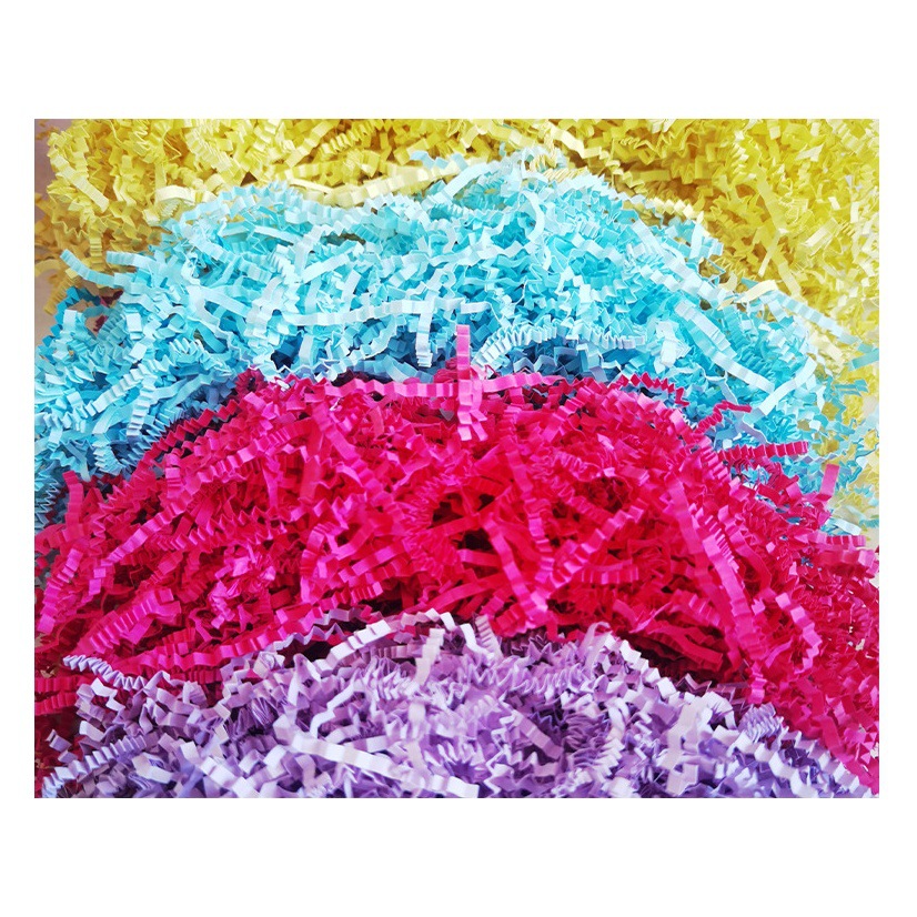 Gift decoration pleated multi-color paper silk wedding gift box raffia factory wholesale filling color shredded paper Silk