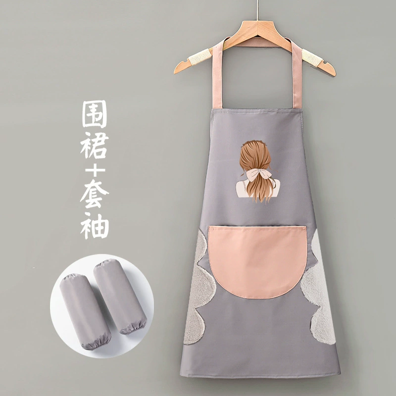 Cute fashionable waterproof apron for work for food, Korean style