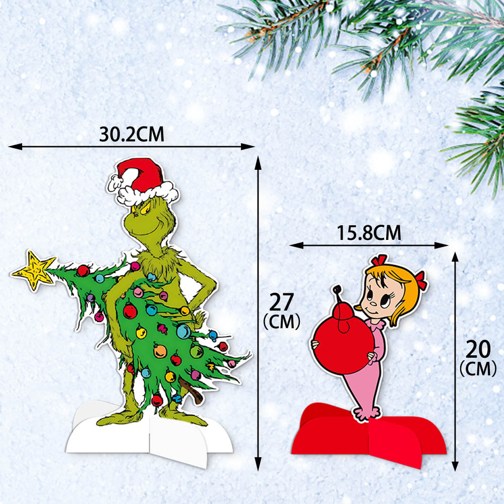 Amazon Grinch tema Navidad fiesta decoración panal decoración Navidad verde piel monstruo escritorio Decoración