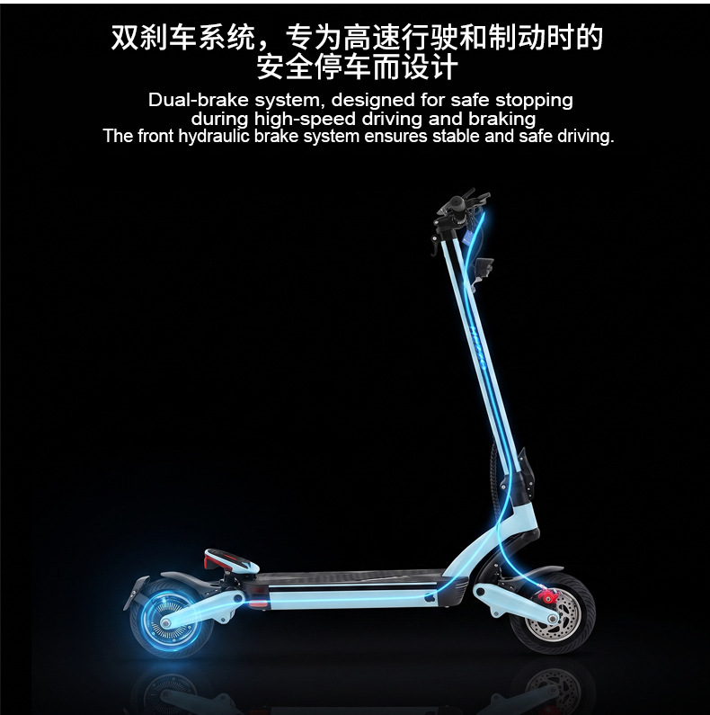 Dual-motor electric scooter for adults, foldable high-speed personal transport vehicle, customizable OEM lithium battery scooter for ride-hailing use