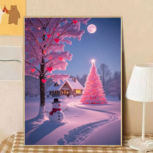 DIY钻石画带框满钻雪人圣诞树新款学生钻石贴画手工制作贴钻石画