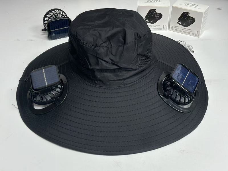 クロスボーダーソーラーファンハット夏充電屋外釣りサンシェードサンハット登山漁師帽子|undefined