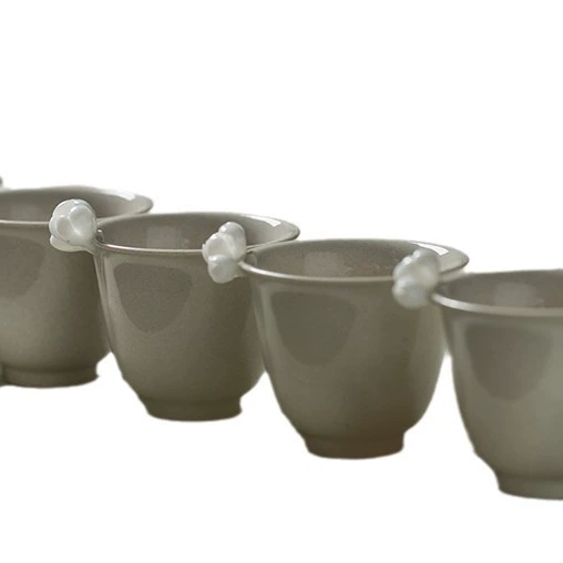 暮苍斋 Grass and wood gray glaze creative hand-kneaded flower tea cup Kung Fu tea set master cup single cup tea cup