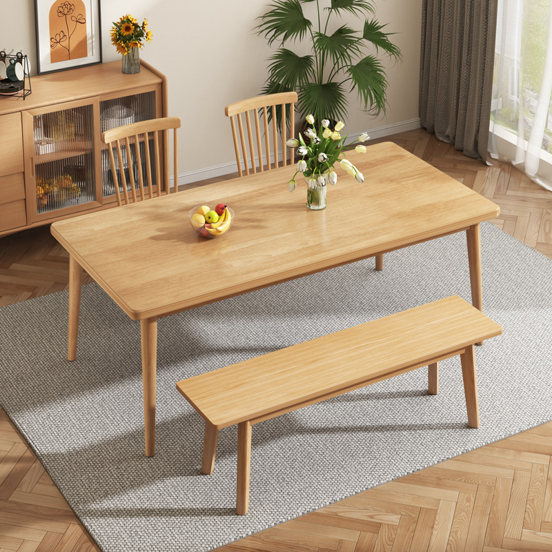 Mesa de comedor de patas de madera maciza, recepción comercial, reunión de invitados, combinación de mesas y sillas, café, té con leche, mesa de tienda, área de estar, mesa y silla de comedor
