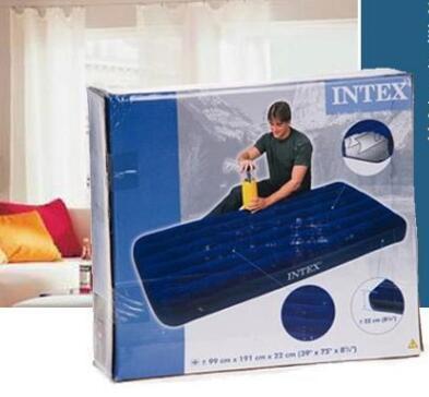 Intex Inflatable Bed Outdoor Dual Air Pillow Bed with Added Size and Thickness, Green Inflatable Folding Nap Mattress