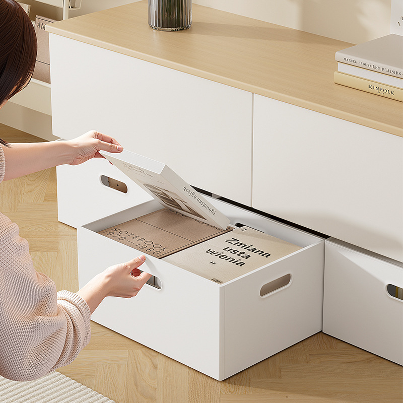 日式直角收纳盒可折叠家用衣物整理箱电视机柜下零食玩具储物盒