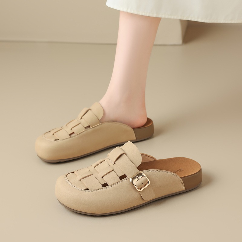 Dép sandal nữ quai chữ V đế dày phong cách cổ điển — AB198 Hạnh
