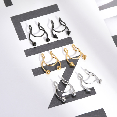 Best-selling brand direct sale European and American stainless steel U-shaped nose clips, non-piercing nose rings, individual nose jewelry, hole-free minimalist nose ornament
