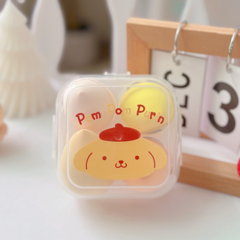 ガーリーハート漫画メイクアップエッグ クロミはパウダーを食べない 水滴パフ ポータブルスポンジひょうたんビューティーエッグ 4個パック|undefined