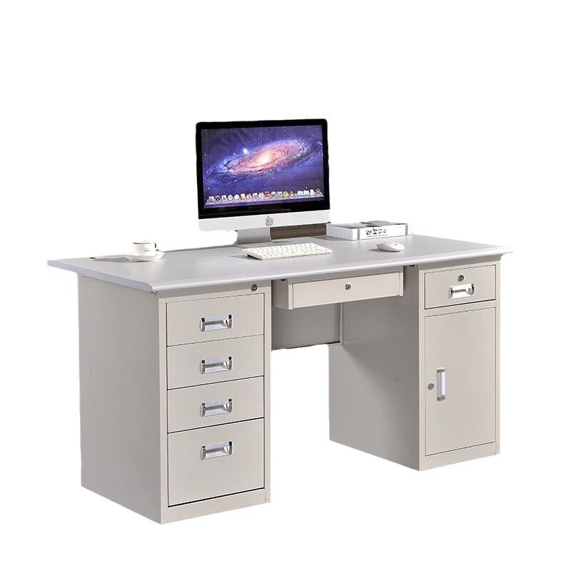 Mesa de computadora de escritorio de acero grueso de 1.2m mesa de cajón de una persona mesa médica de diagnóstico con bloqueo