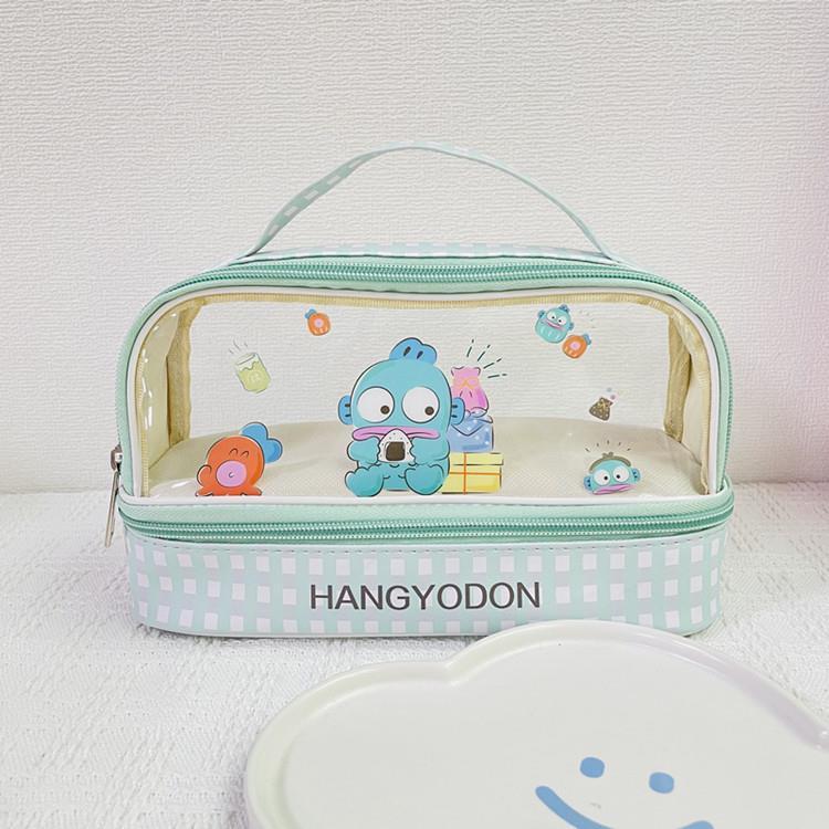 Nuevo de gran capacidad transparente de doble capa caja de lápiz portátil cremallera bolsa de almacenamiento bolsa de cosméticos coolomi Pacha perro papelería bolsa