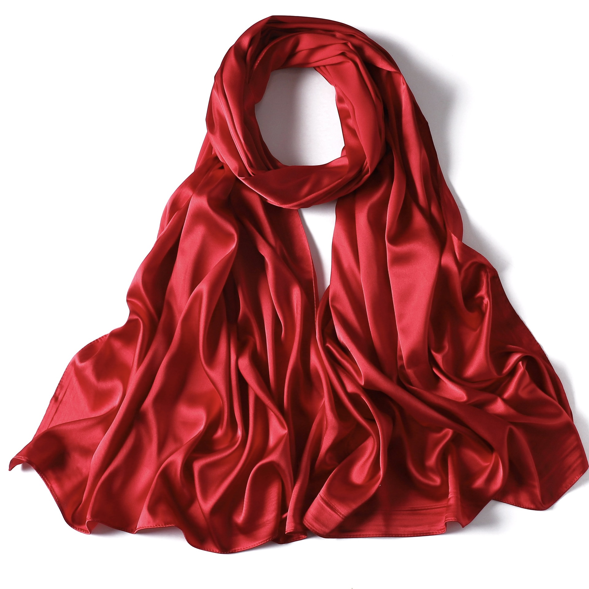 Solid Satin I mitation Lange Indonesische Monochrome Parel Kleur Ding Bag Hoofddoek Cover Vrouwen Zijden Sjaal_voghion.com