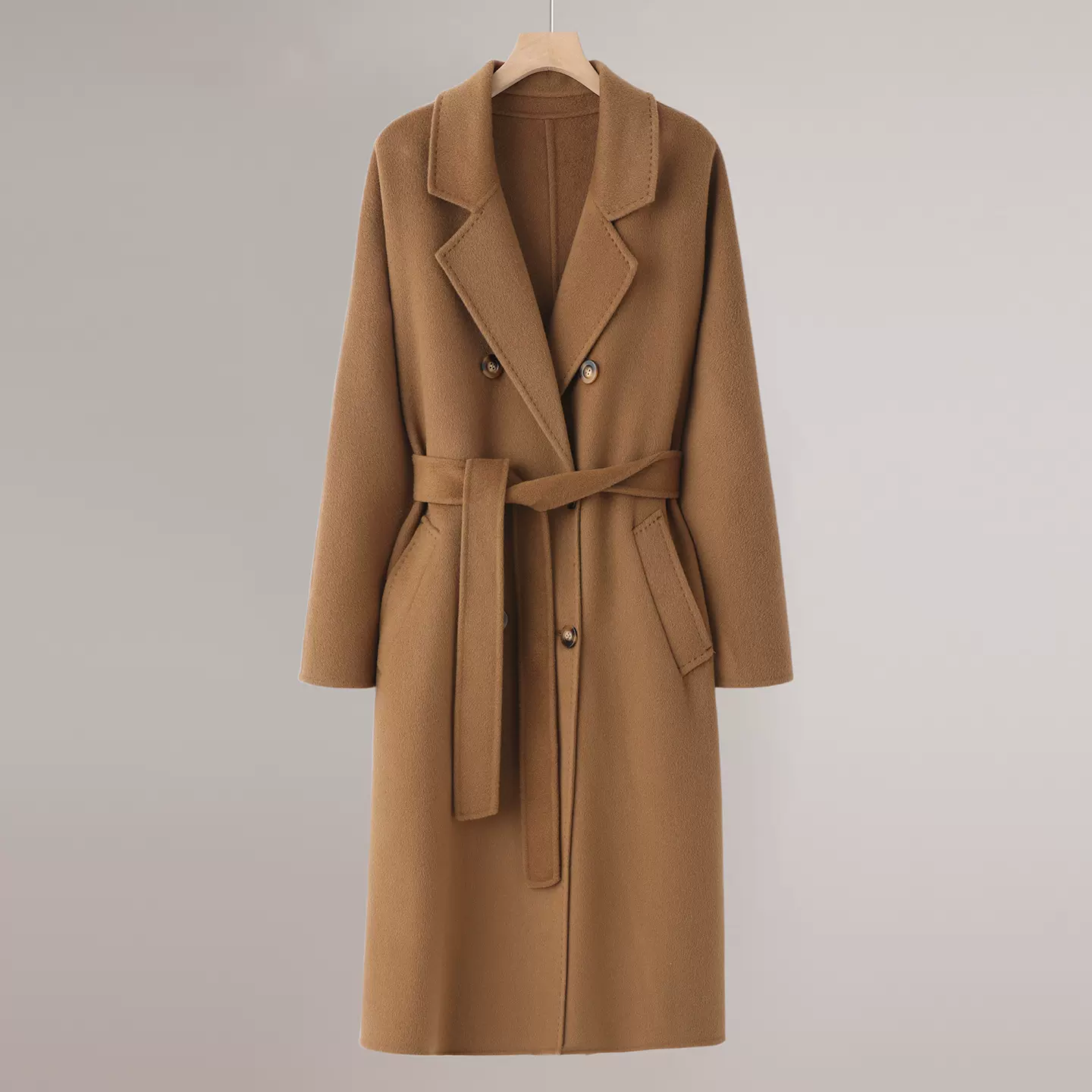 2025秋冬新款Max801品质双排扣经典10双面山羊绒大衣手工毛呢外套