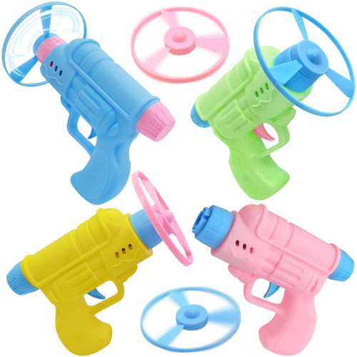 Children's gyro gun flying saucer gun gyro georotation gun pistol bamboo dragonfly missile shooting rotating flying disc wheel toy