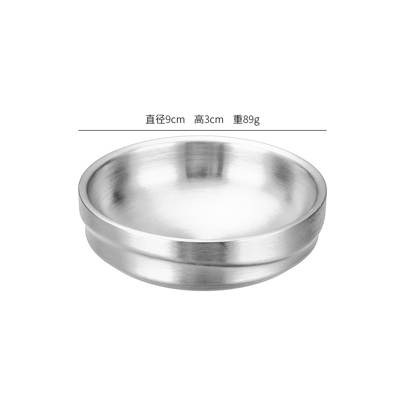 304 plato de acero inoxidable de doble capa de platos de pickles, platos de platos comerciales de arroz extra grueso, platos de inmersión de platos
