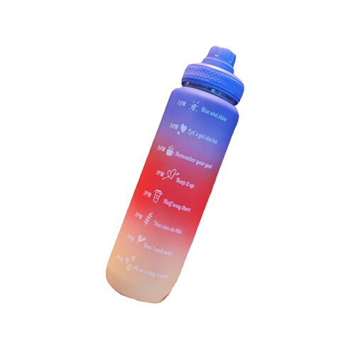 New three-color colorful gradient matte plastic water cup direct drinking type portable handle sports water bottle 1000ml
