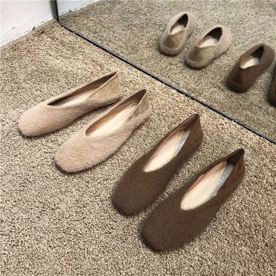 tender fairy Two wear Lazy man Retro Women's Shoes Single shoes Autumn and winter soft sole peas hyoma  Autumn Exorcism
