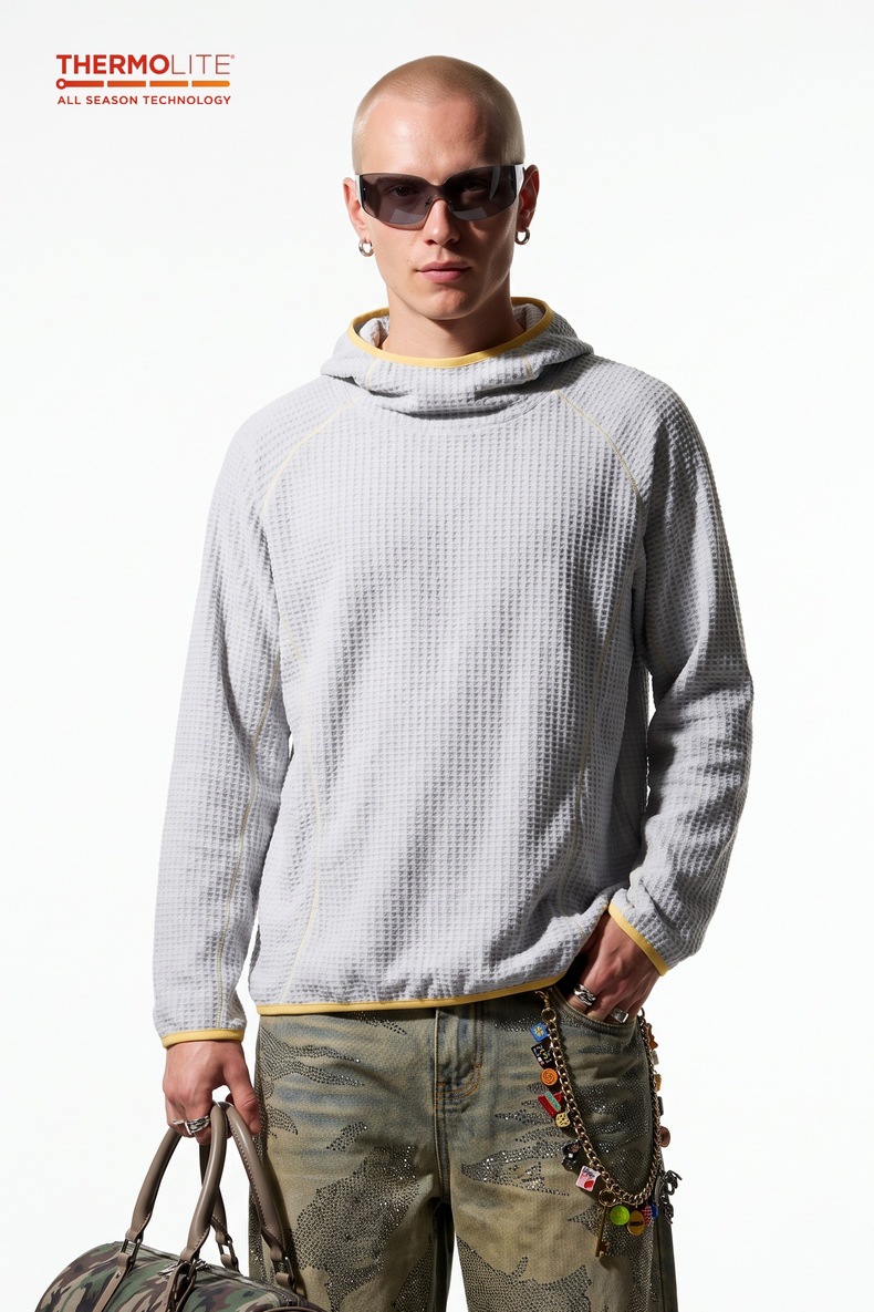 Inflation Khaki 180g Color-Block Hoodie