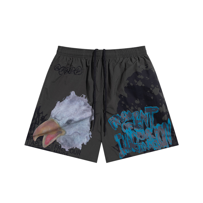 Spring and summer 2023 new T.S joint series eagle pattern casual shorts for men and women with a batch of hair Spring and summer 2023 new T.S joint series eagle pattern casual shorts for men and women with a batch of hair