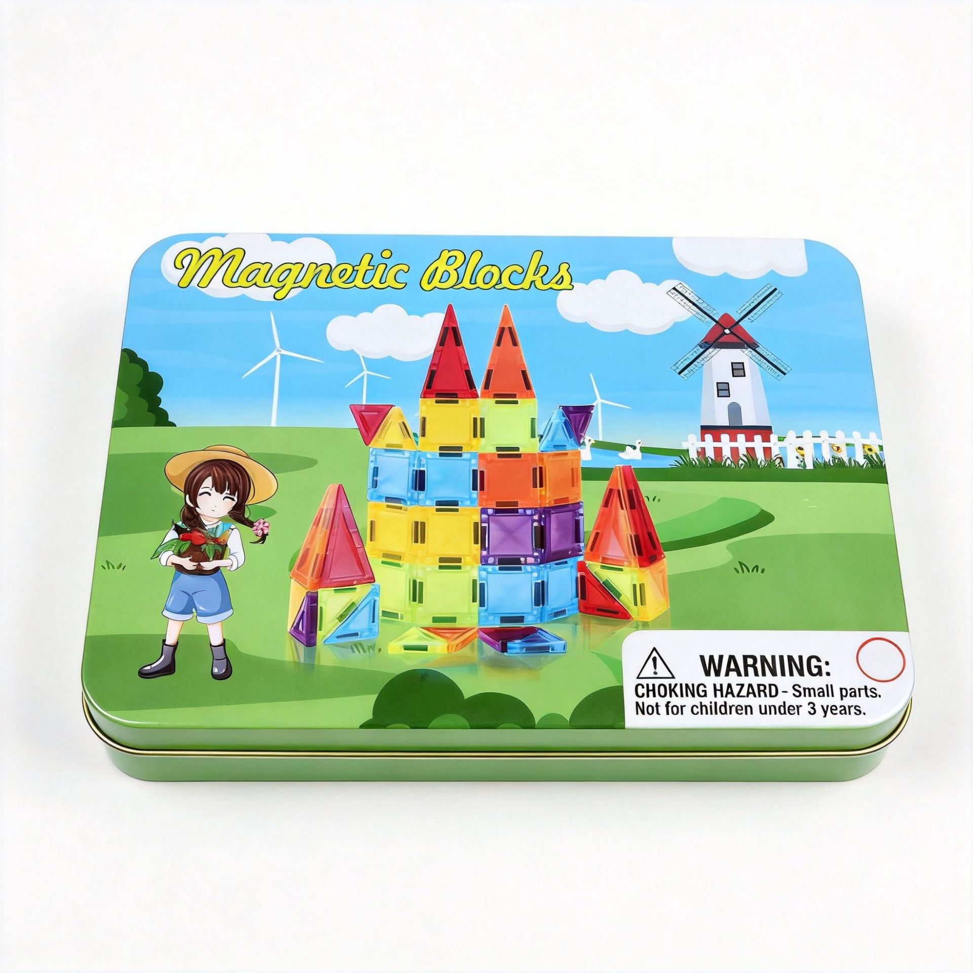 Mini caja de hierro ventana de color pieza magnética de viaje para niños puzzle puzzle puzzle puzzle juguetes de ensamblaje rompecabezas magnéticas para niños y niñas