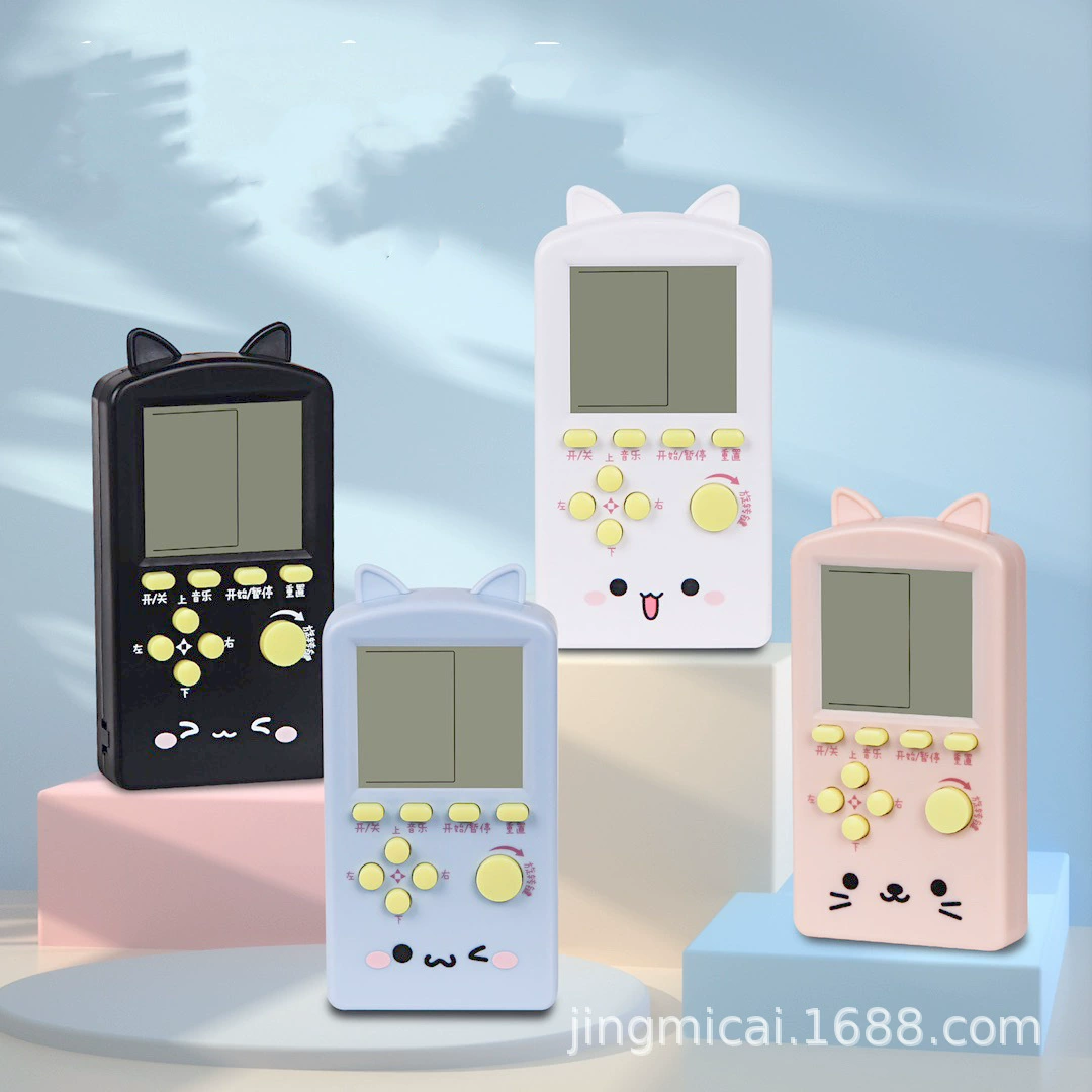 Jingmi цветной бренд Портативный игровой автомат Тетрис Новый мультфильм кролик коробка классический Дети Студенты