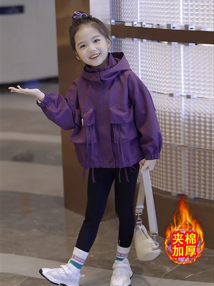 Niños vestir ropa de asalto niñas abrigo de algodón intercalado 2024 nuevo otoño invierno ropa de moda chica pequeña pie sobre el algodón