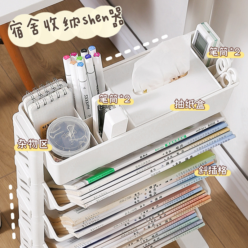 Estantería móvil con ruedas de piso rack de almacenamiento soporte de libro carro primera clase de escuela secundaria aula escritorio libro de almacenamiento