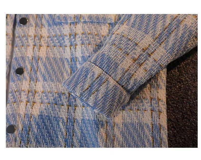 Veste chemise à carreaux pour femme style décontracté chic_voghion.com