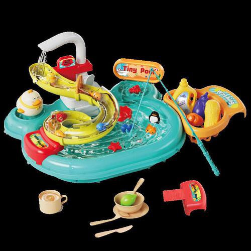 Children's Electric Washing Machine for Boys and Girls, Role-Playing Kitchen, Fully Automatic Water Play, Educational Fishing Toy, Water Park