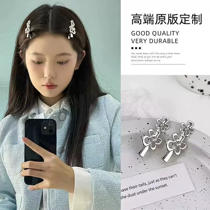 Заколка для волос (Xiahongshu) Y2K Millennium Star боковая заколка, блестящий звёздный дизайн, в одну штуку или в пару