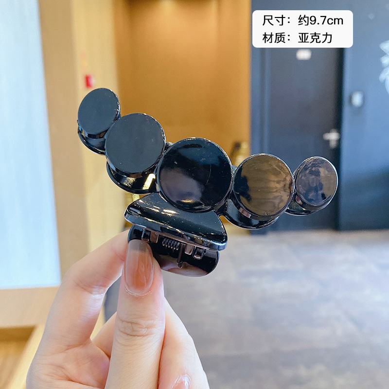 Milk Brown horquilla grande hacia atrás cabeza clip de pelo tocado de las mujeres principios de primavera de alto grado updo tiburón horquilla