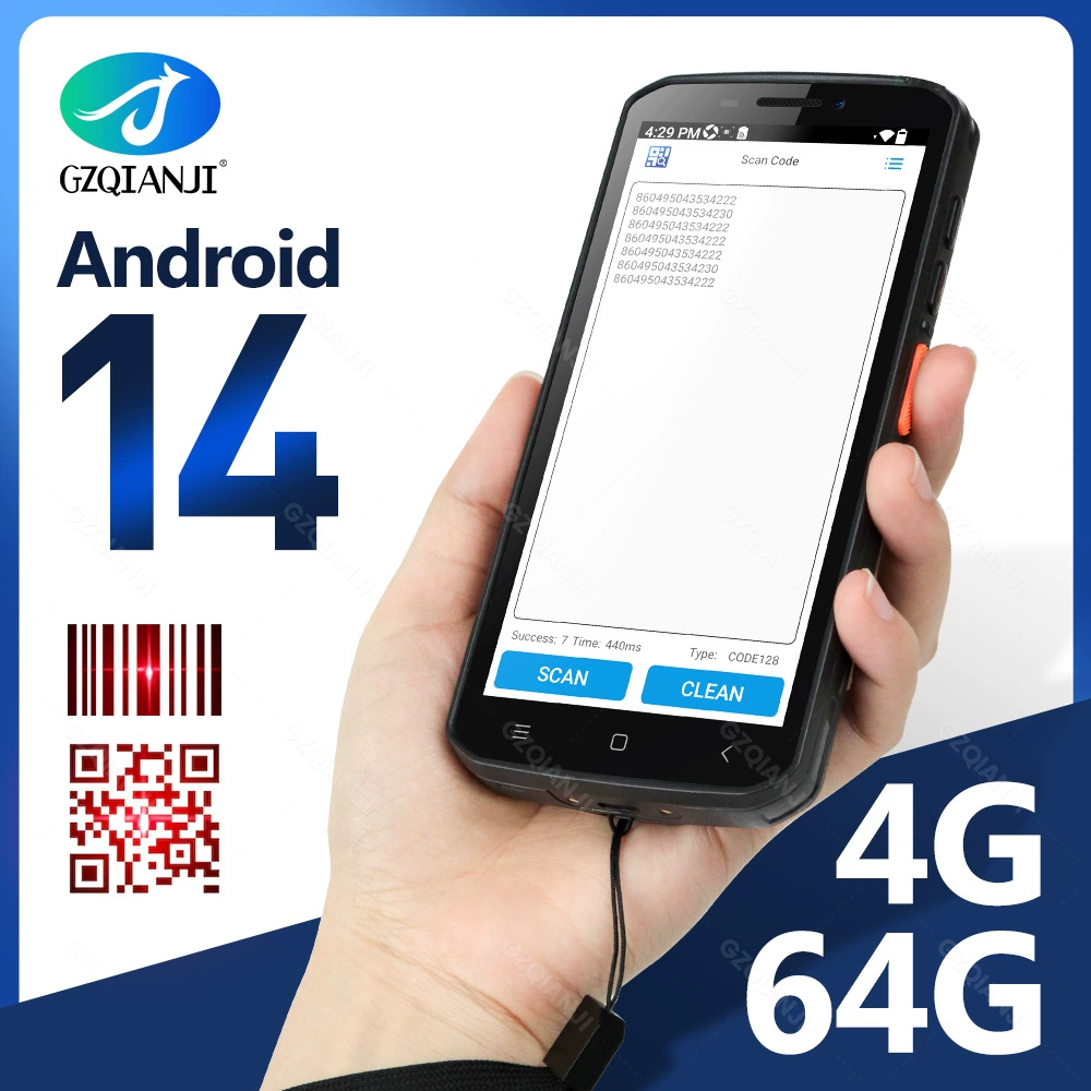 Внешнеторговая версия Android 14 портативный терминал PDA 4G64G евразийская версия NFC сканирование QR-кода промышленный терминал