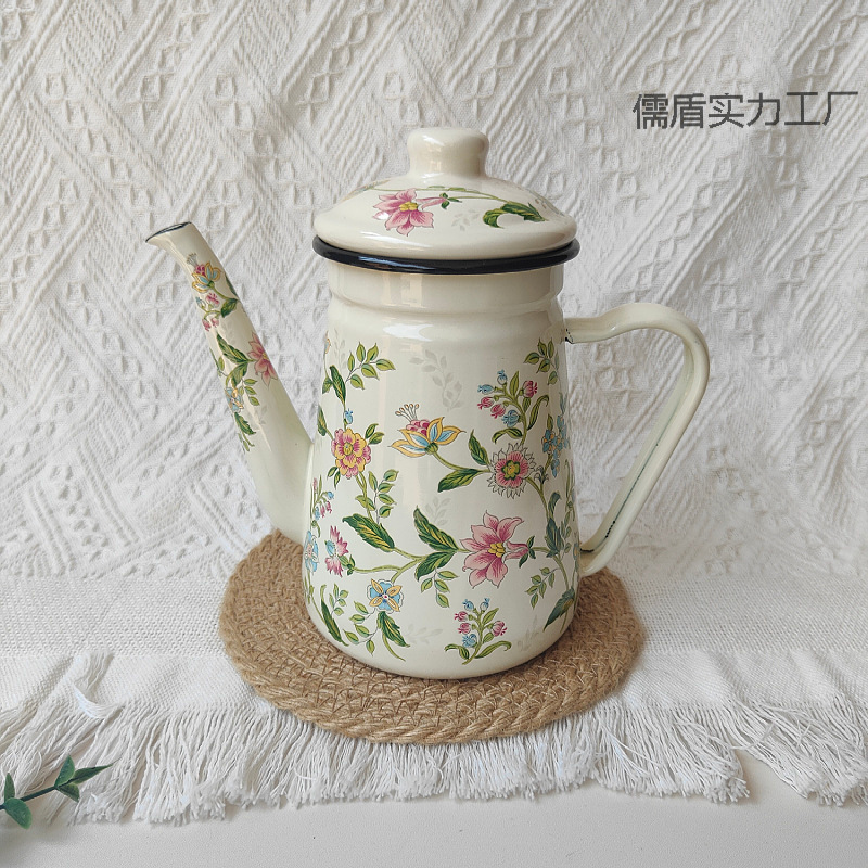 Thickened Enamel Hand-Brewed Coffee Pot, Oil Pot, Teapot, Kitchen Boiling Water, Tea Pot, Kung Fu Tea, Induction Cooker, Gas